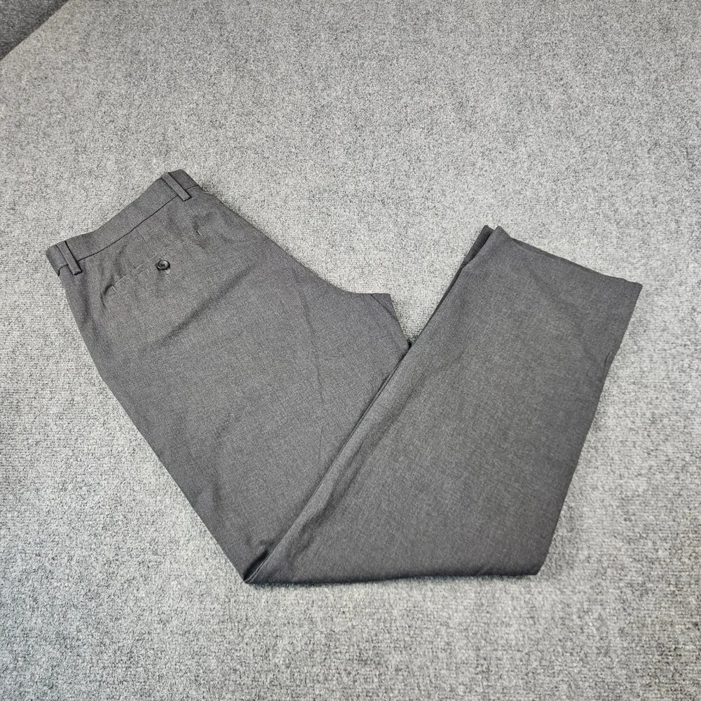 Banana Republic Standard Fit Mens Dress Pants Charcoal Gray 36 Cotton Blend